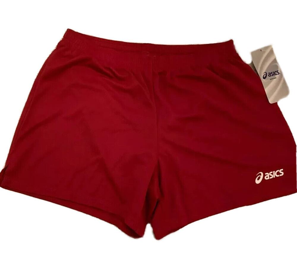 XS Asics New Running Break Through Shorts Lined Womens Burgundy TF2353